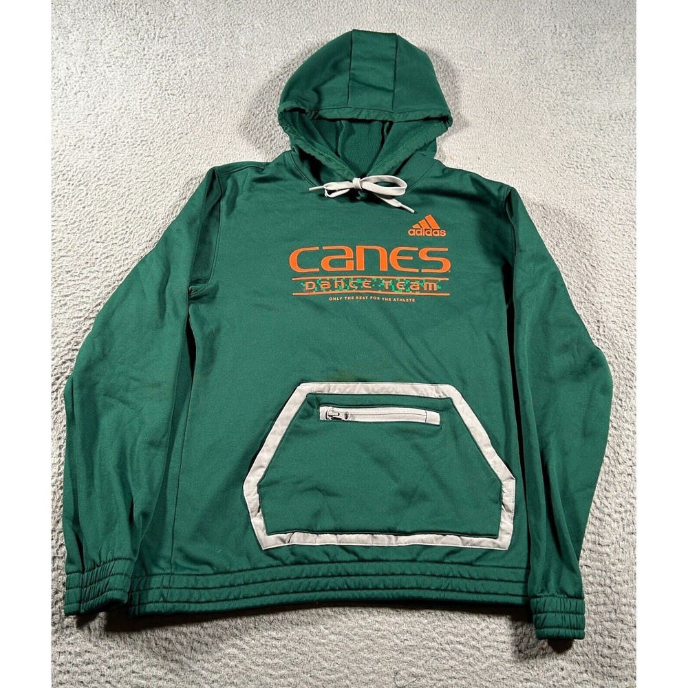 Adidas Miami Hurricanes Dance‎ Team Hoodie Women Medium Green Adidas NCAA